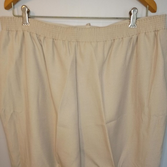 Vintage‎ Woman's Beige Pants Size 24W Elastic and Button - Picture 9 of 12